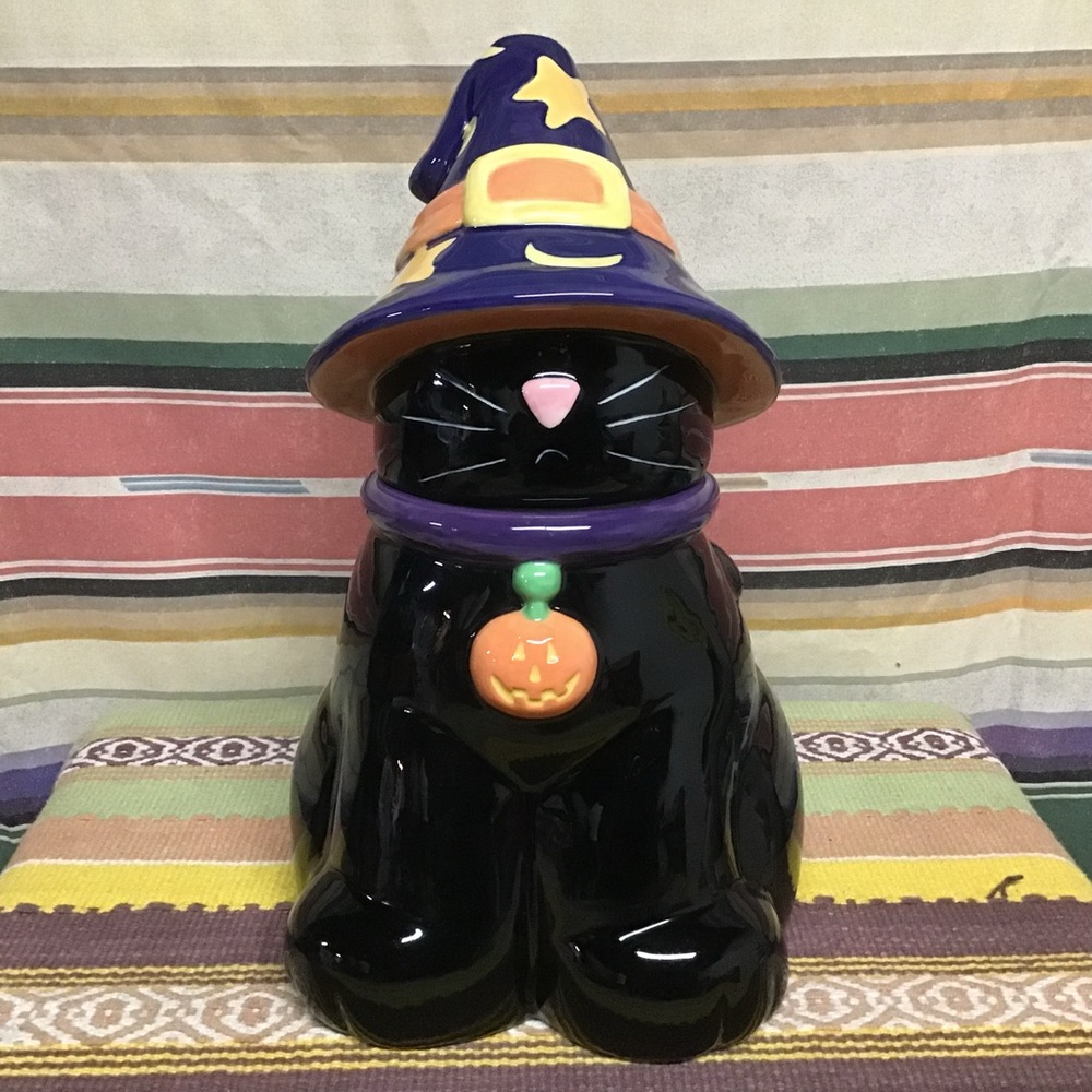 Rare Harry and David Halloween cat cookie jar